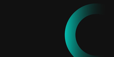 A green coloured semi-circle on a black background