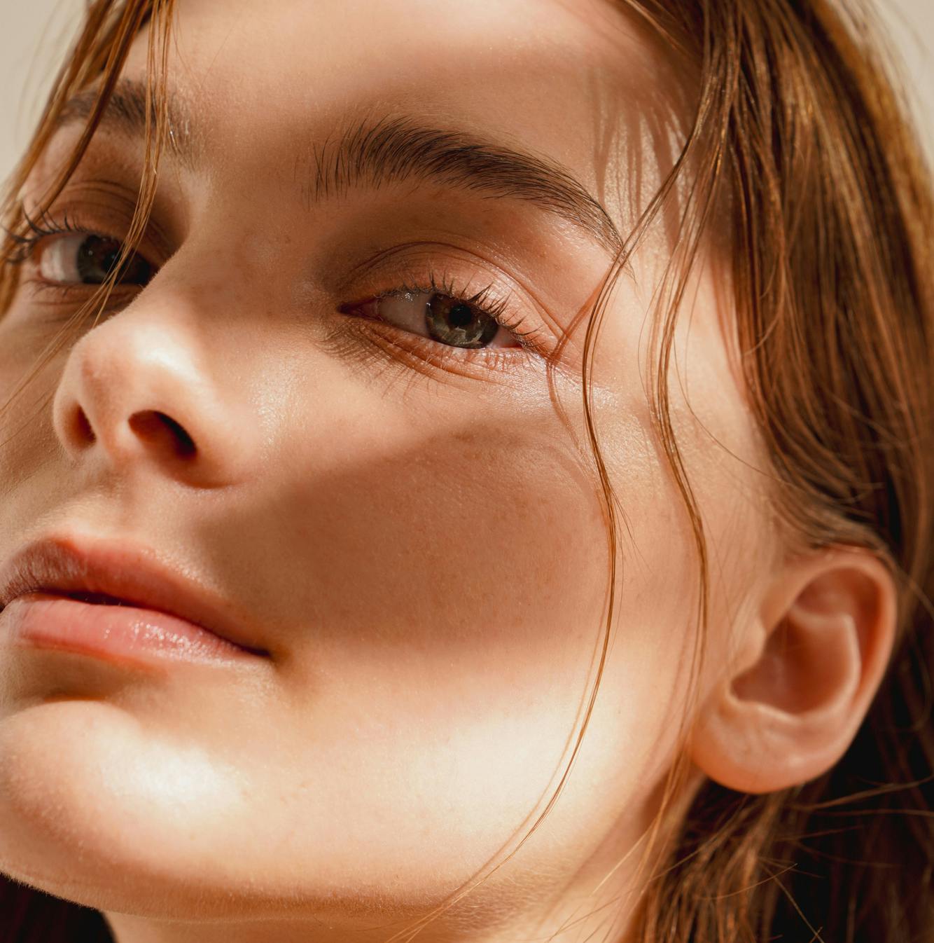 close up of womans face