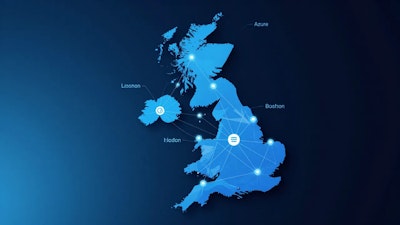 Azure UK data residency architecture showing UK South and UK West regions with availability zones