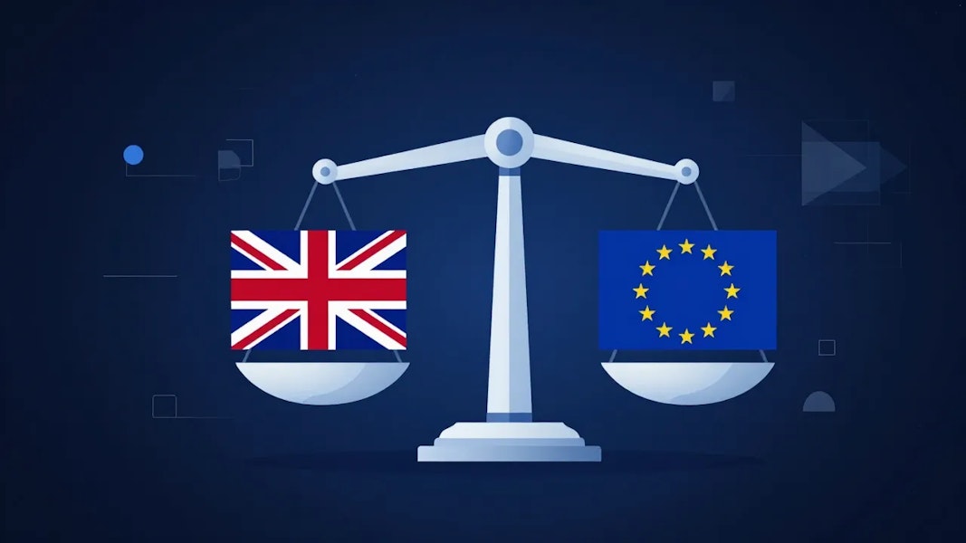 UK and EU AI regulation comparison visualization