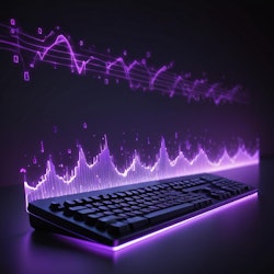Keyboard with voice wave visualization