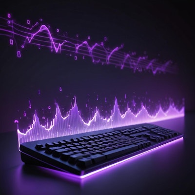 Keyboard with voice wave visualization