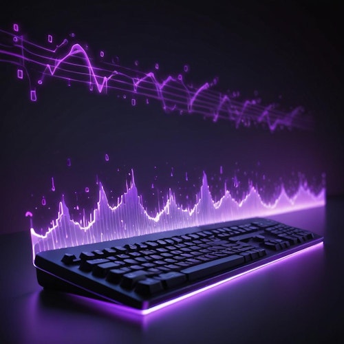 Keyboard with voice wave visualization