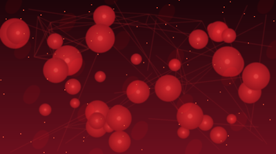 Abstract red-themed quantum computing visualisation representing the UK quantum technology programme