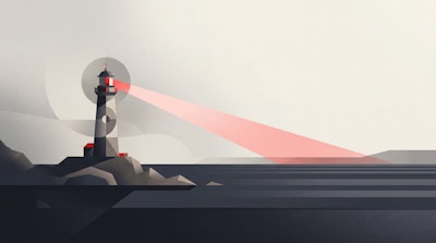 Lighthouse beam symbolising AI-assisted maritime navigation safety