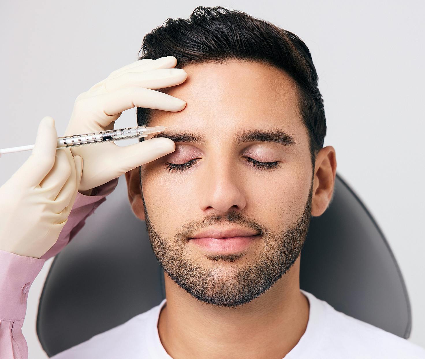 Man getting facial injection