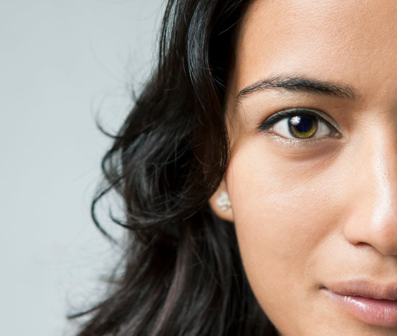 half of woman's face