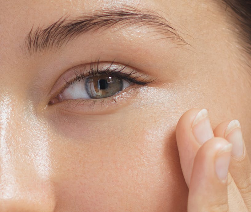 close up of woman's eye