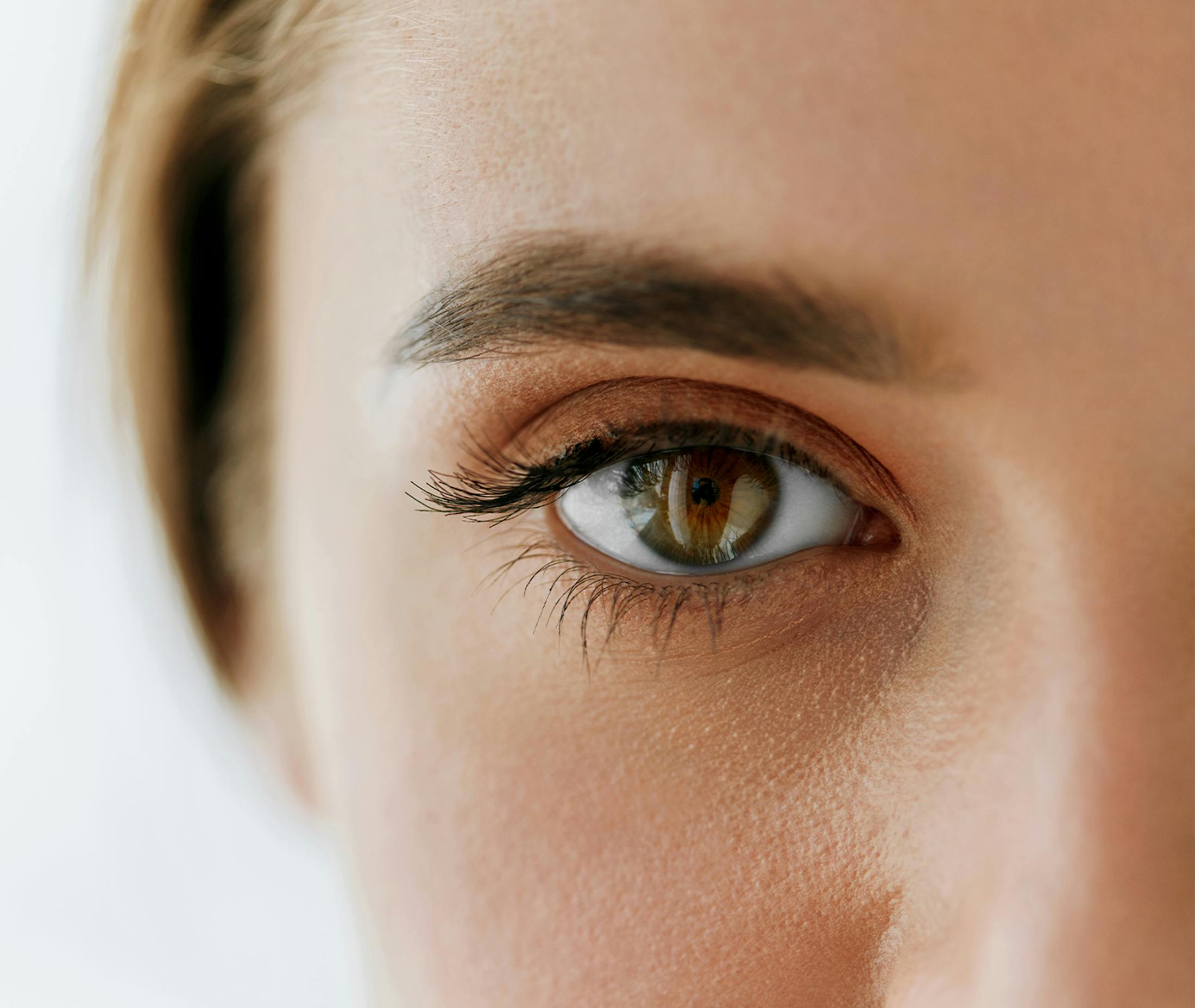 close up on woman's eye