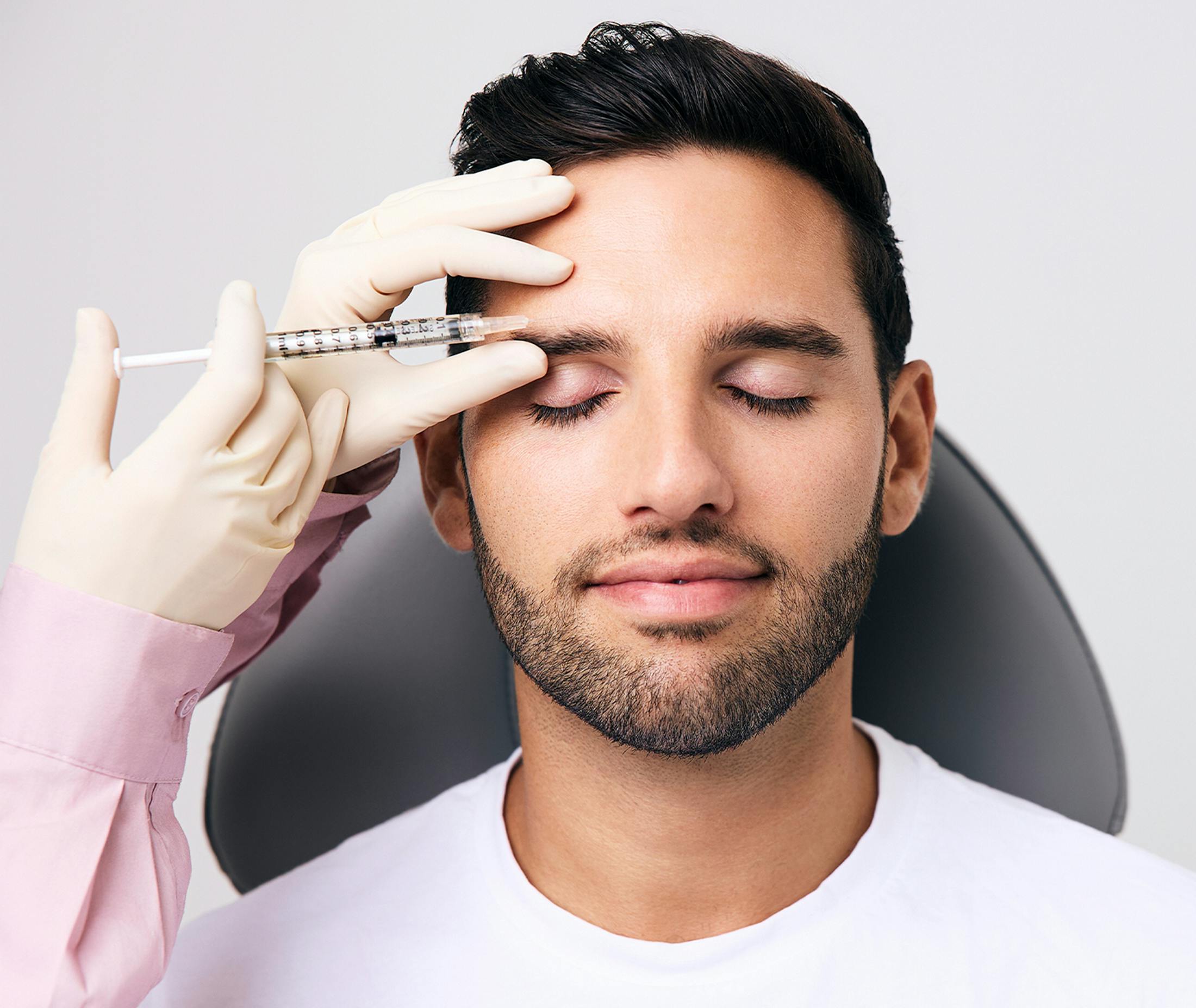 man getting injections