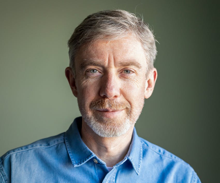 old man wearing blue