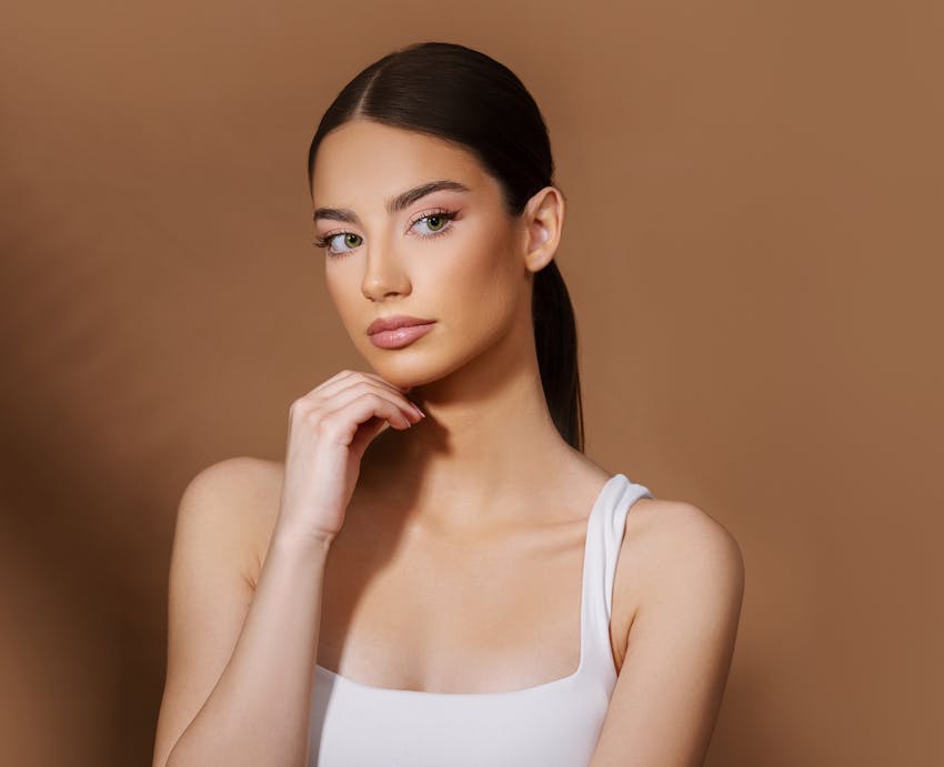 woman with face in hands