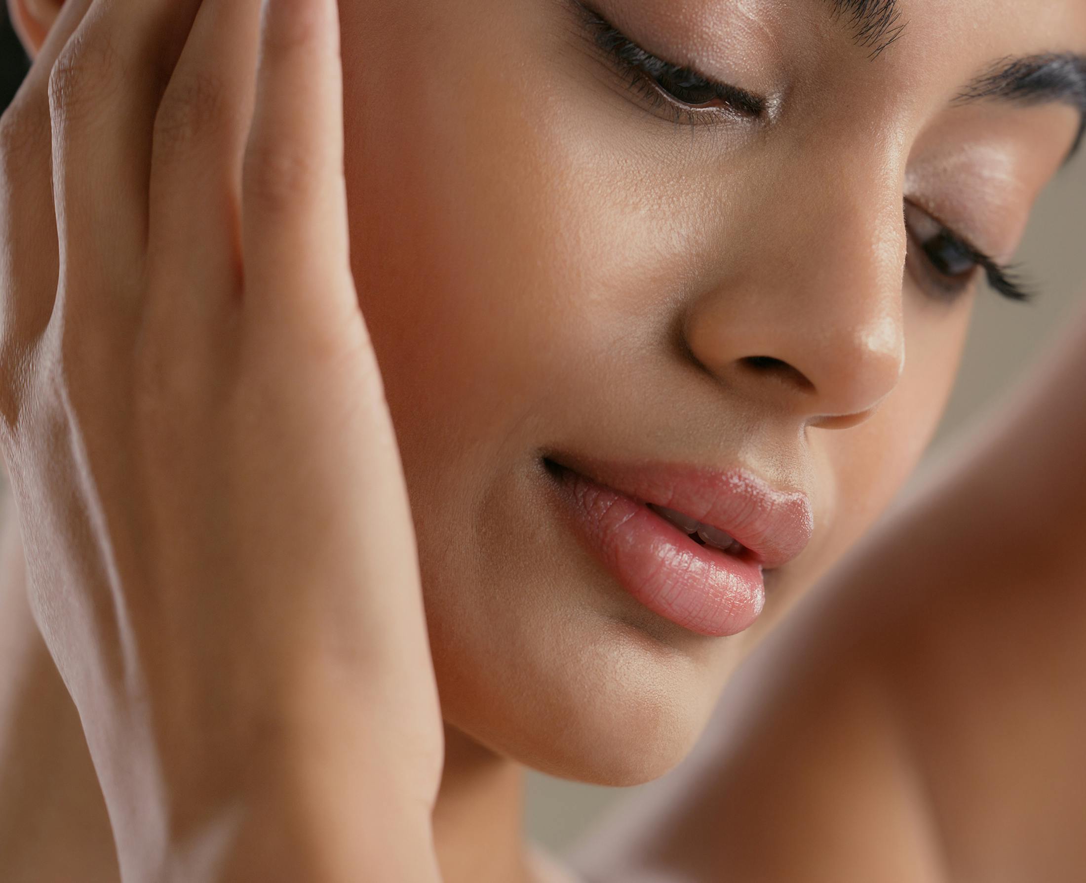 woman with face in hands