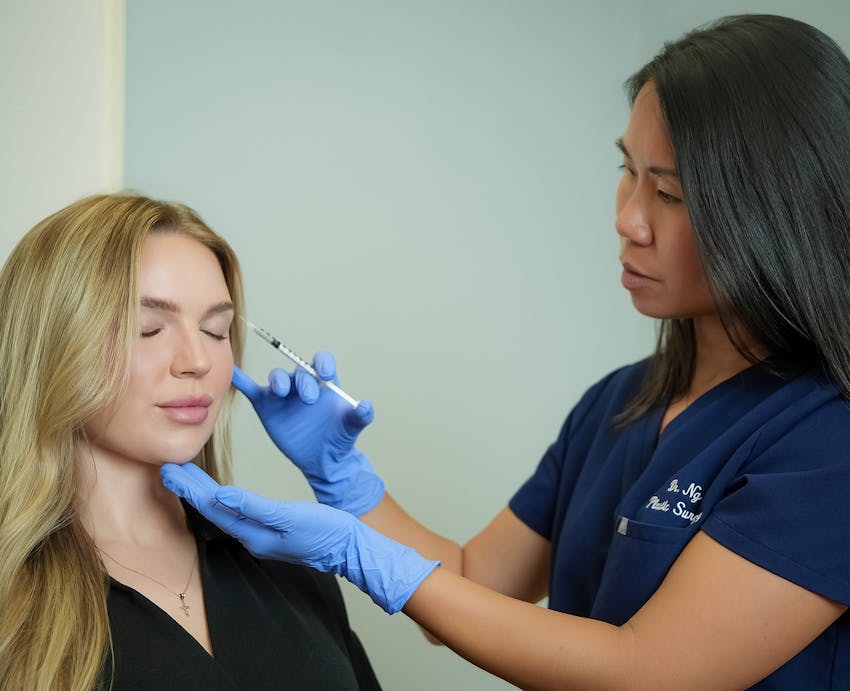 doctor giving facial injections