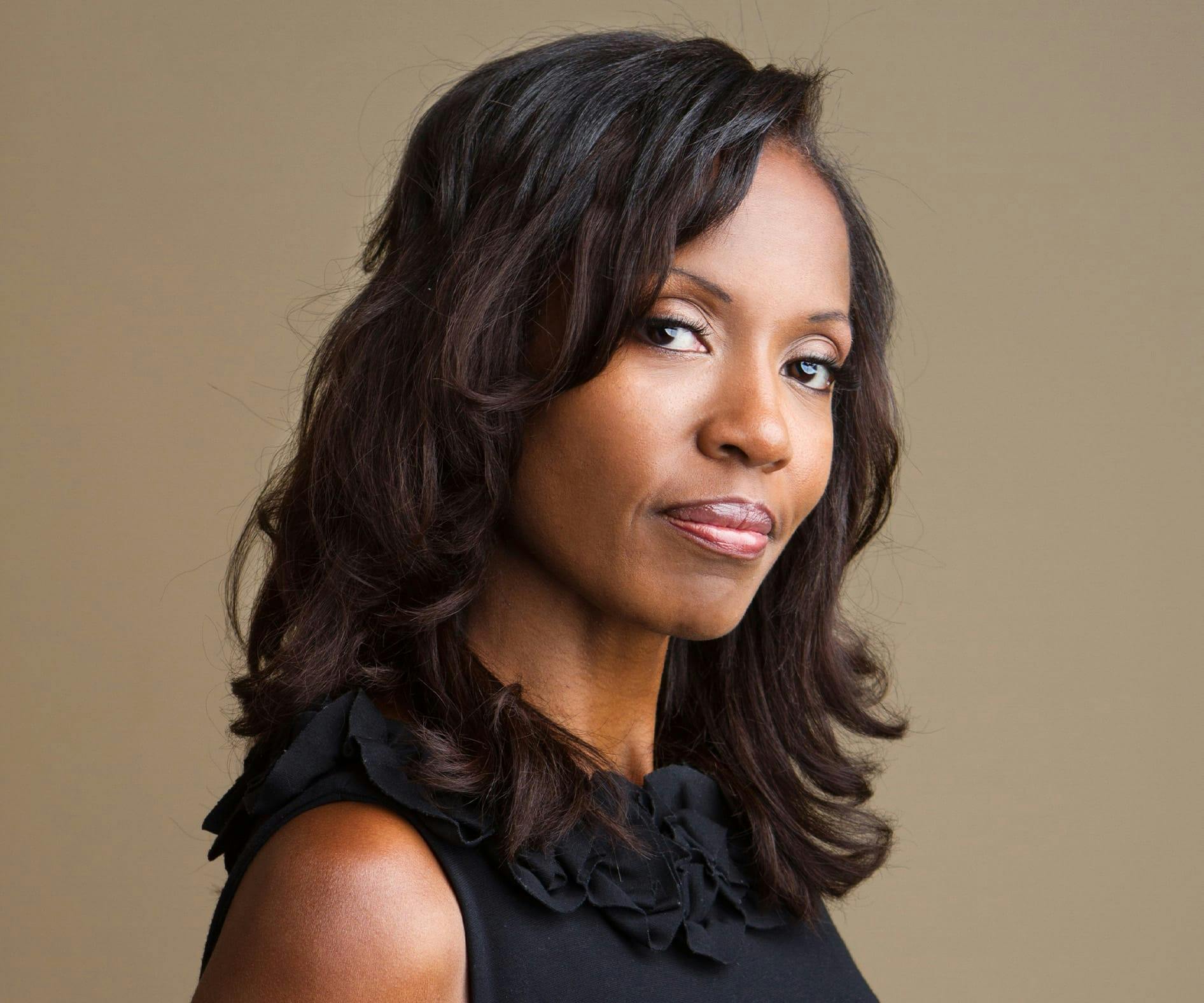 woman with dark wavy hair