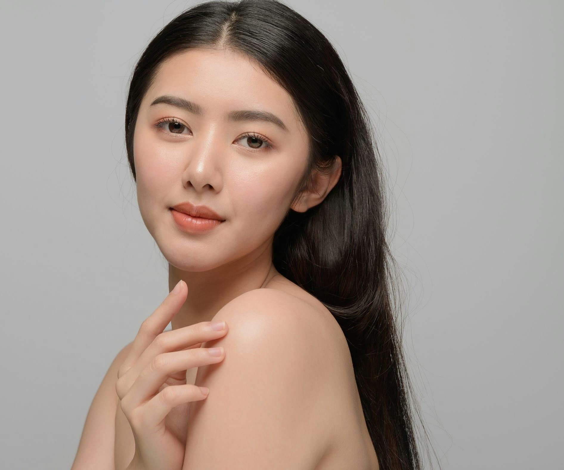 asian woman with long straight hair