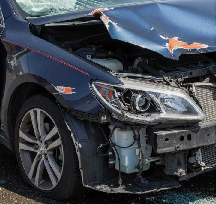front picture of car post crash