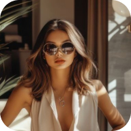 Glamorous young women wearing sunglasses