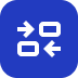 Boxes and arrows icon