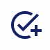 Check mark with a plus symbol