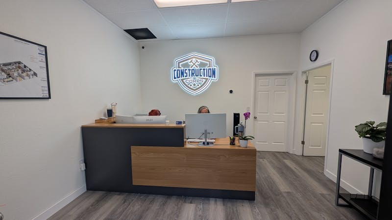 Front desk at Construction Corps