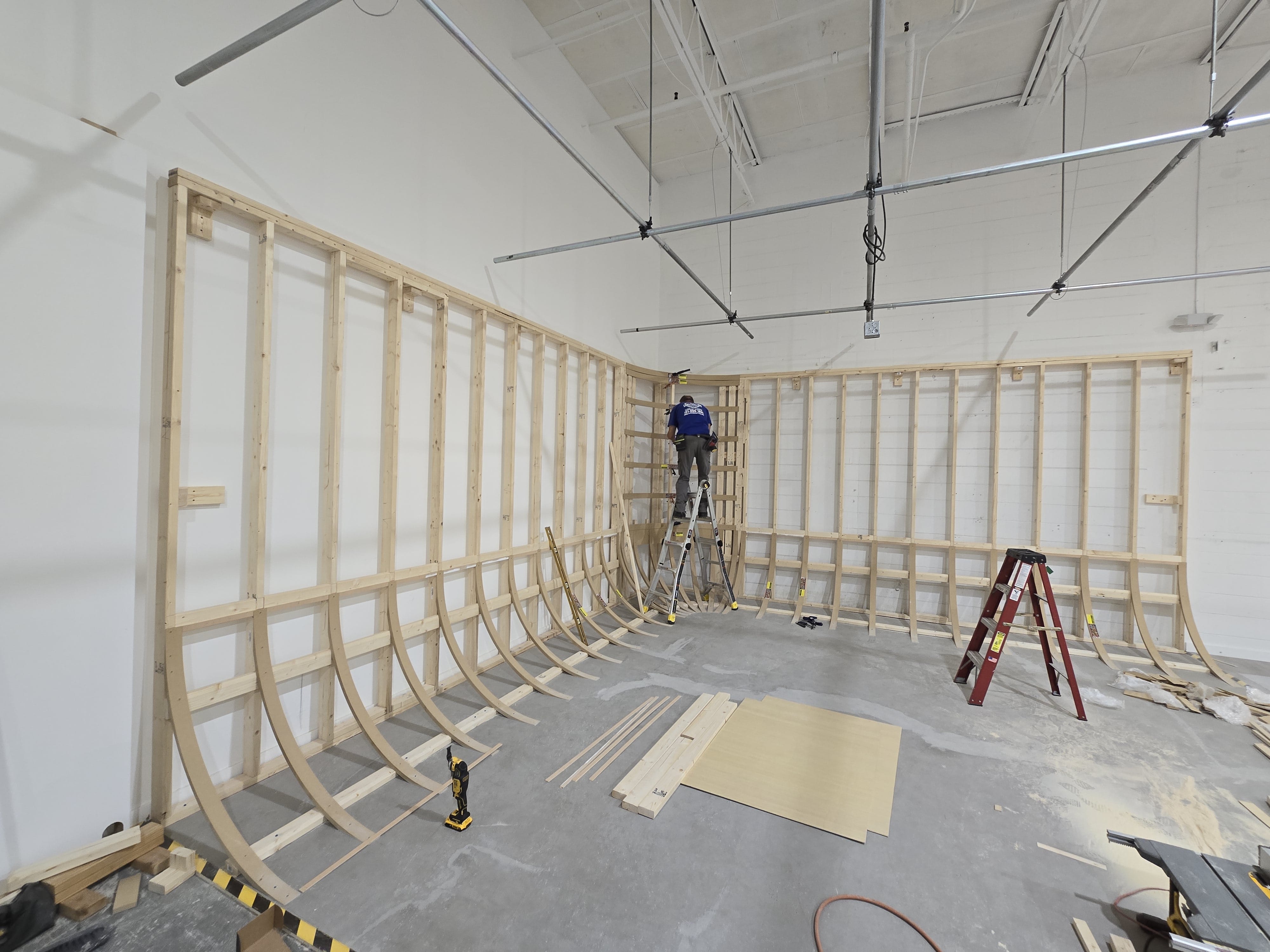 commercial renovation during construction