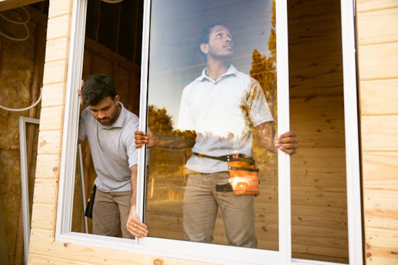 Man Installing a Window