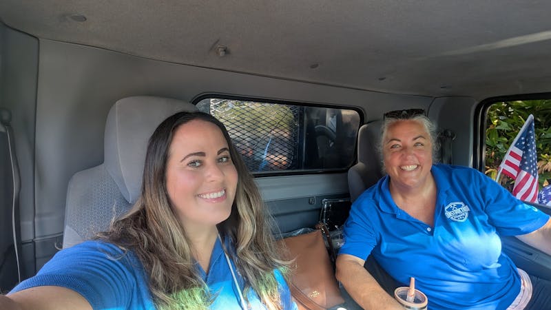 Two Ladies in a Truck