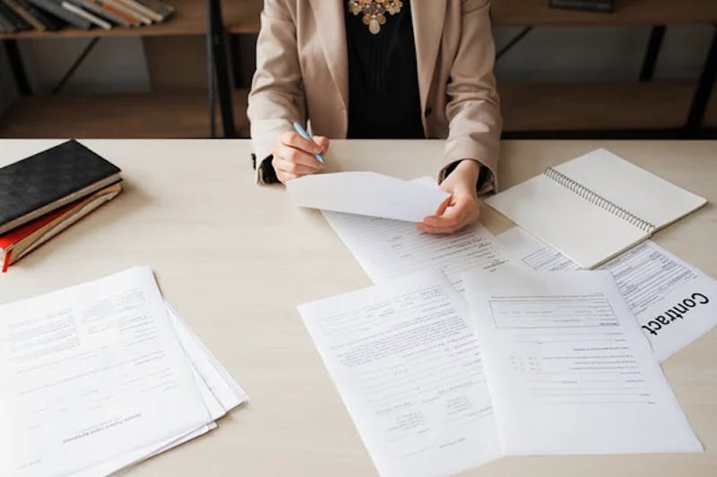 documents on desk