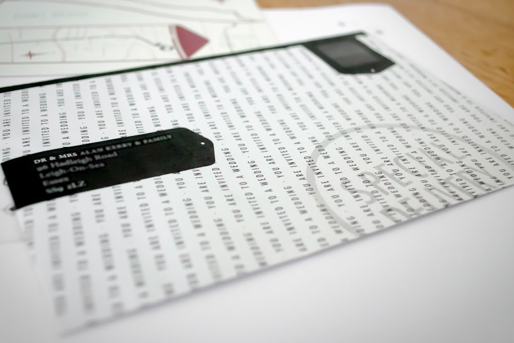 Custom wedding invitation envelope