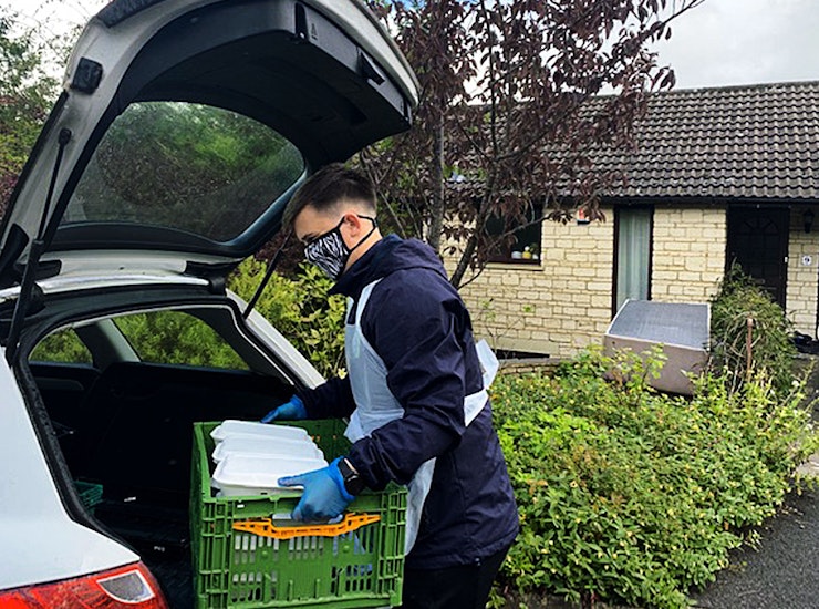 Delivery of almost 600 free meals to those in need