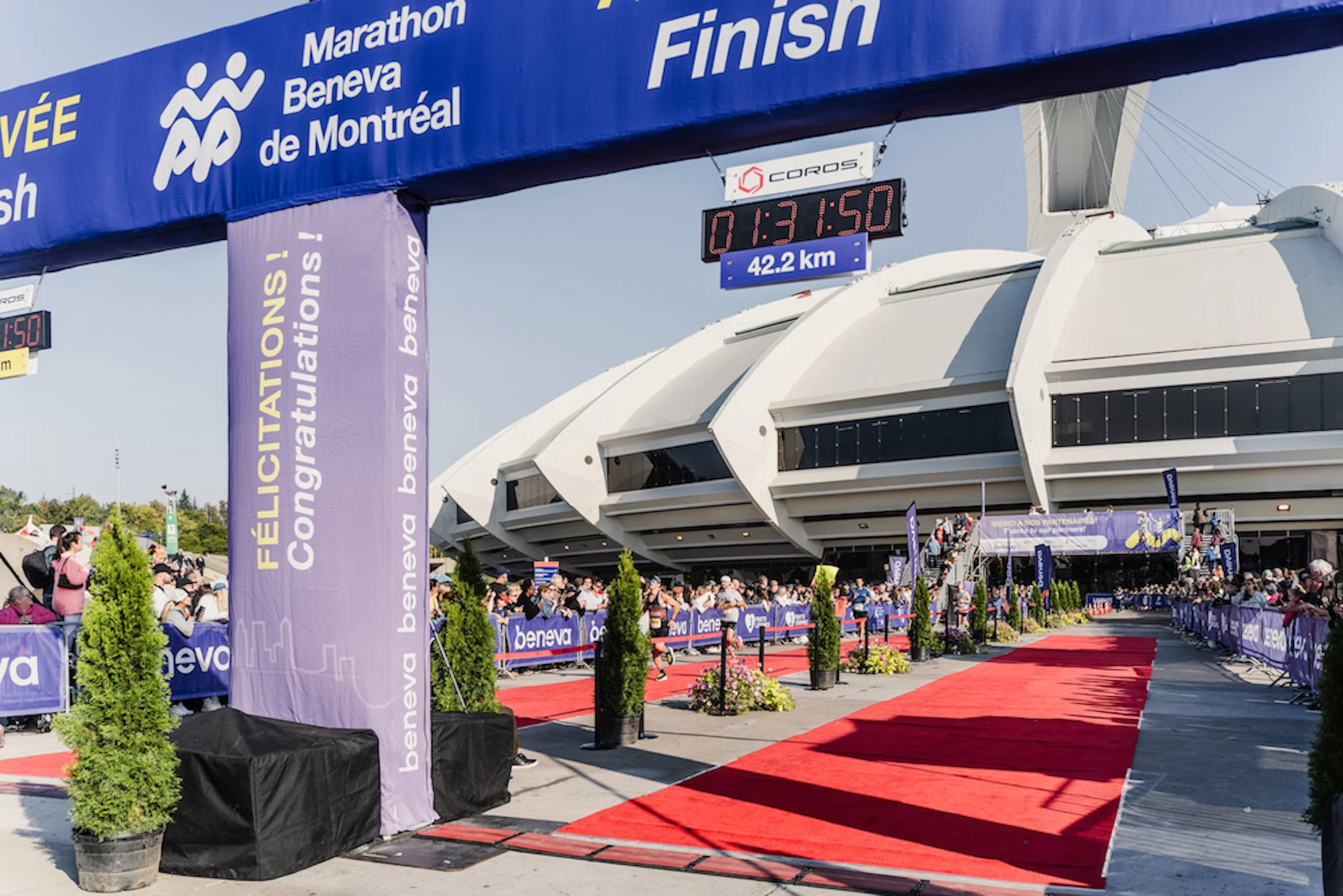 Ligne d'arrivée du marathon de Montréal
