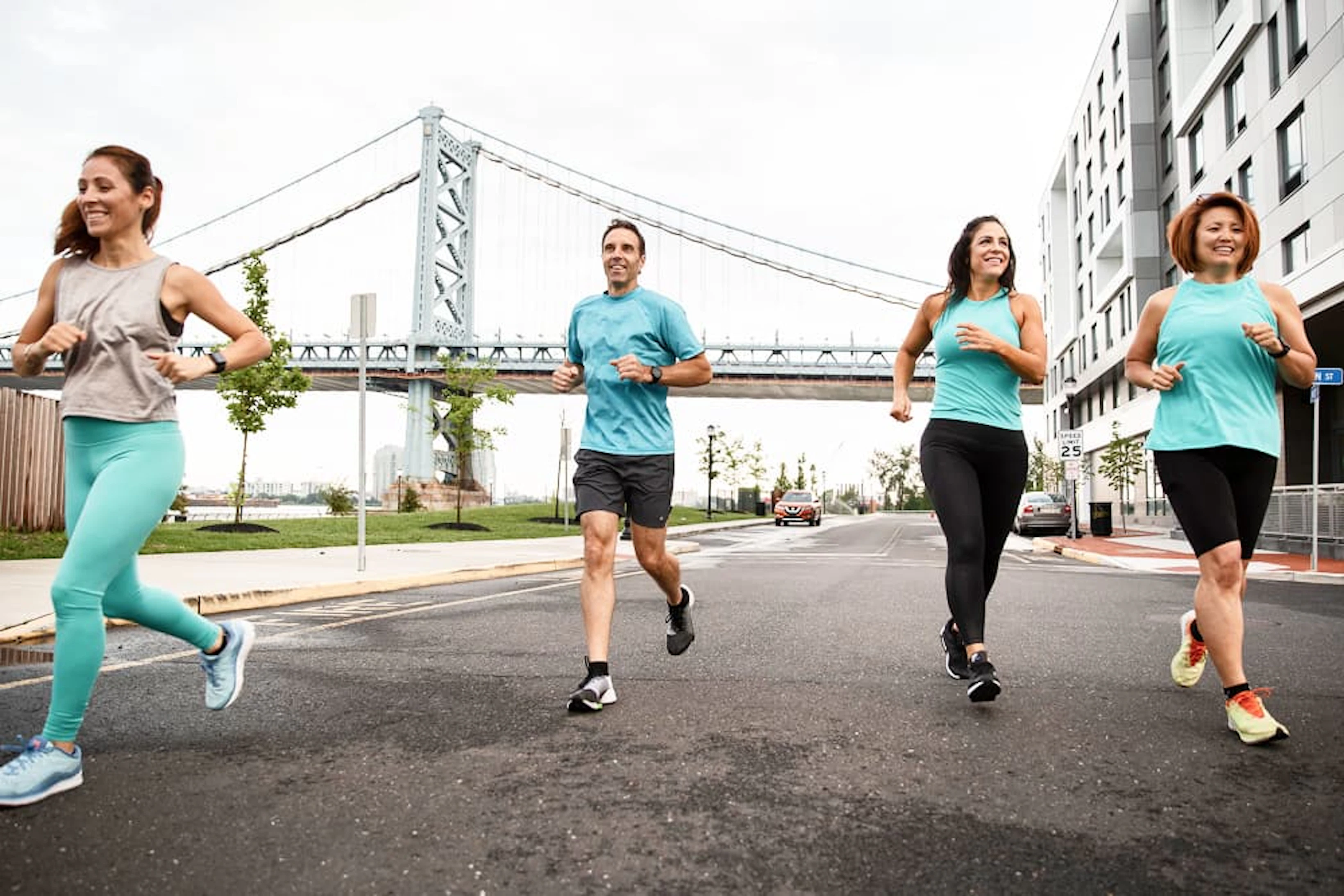 full shot people running city 1