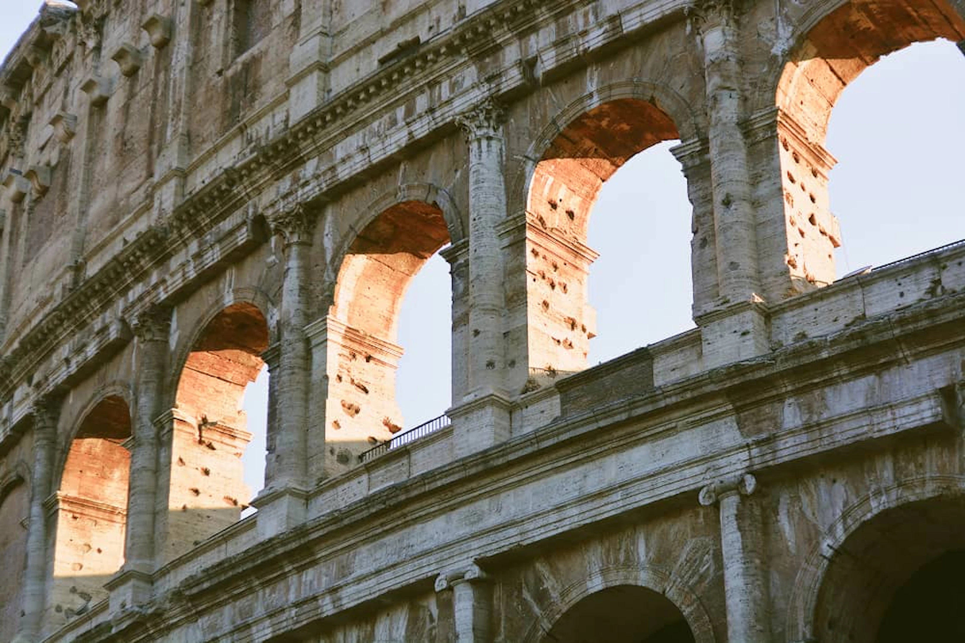 closeup low angle shot roman colosseum architecture 1