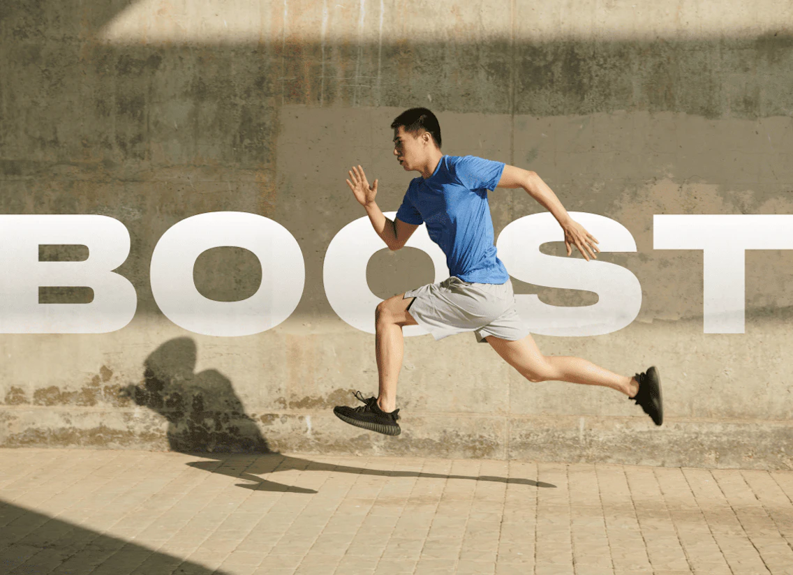 Coureur en action, vue de profil