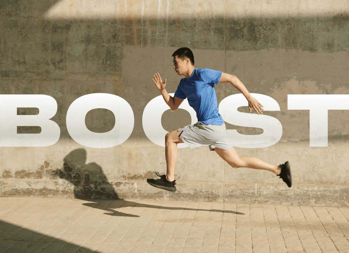 Coureur en action, vue de profil