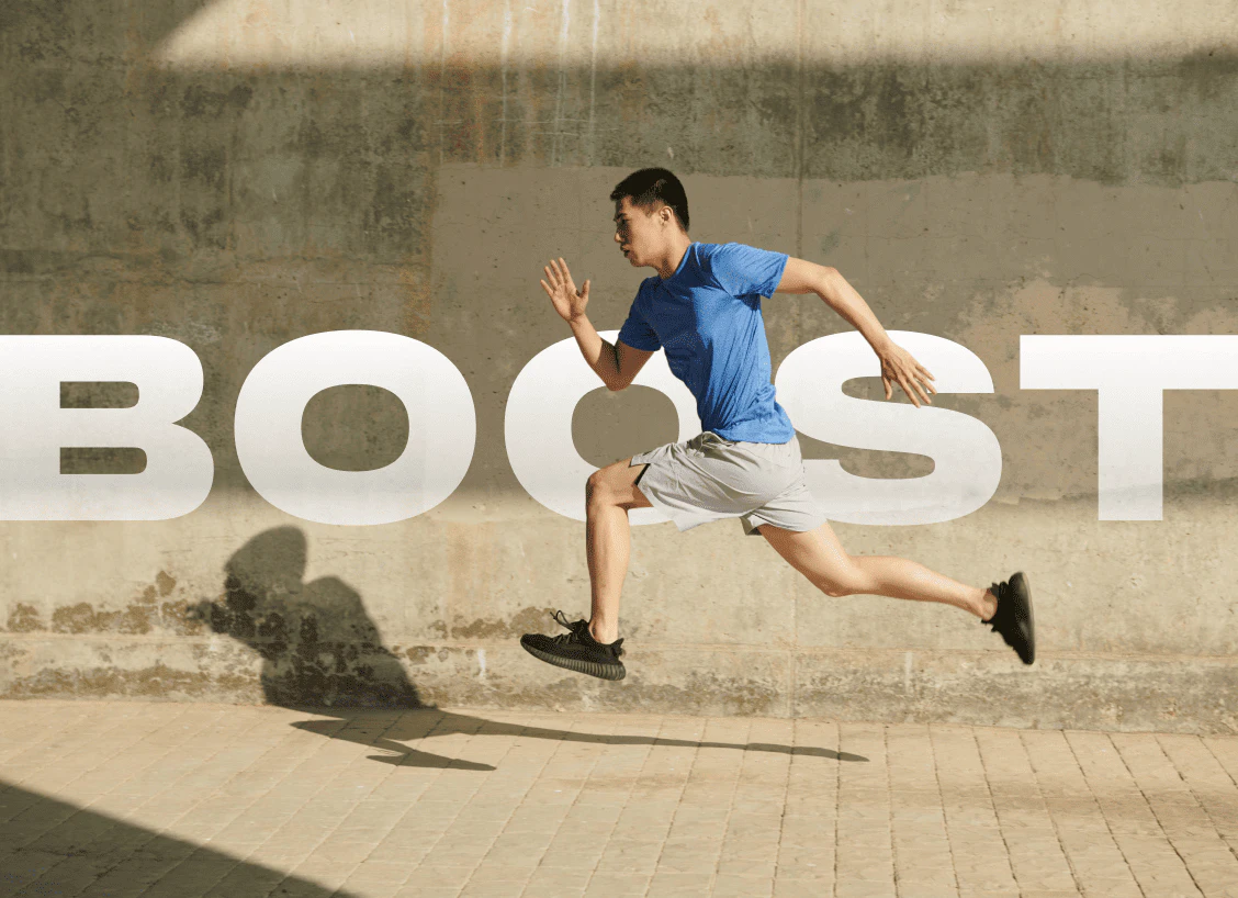 Coureur en action, vue de profil
