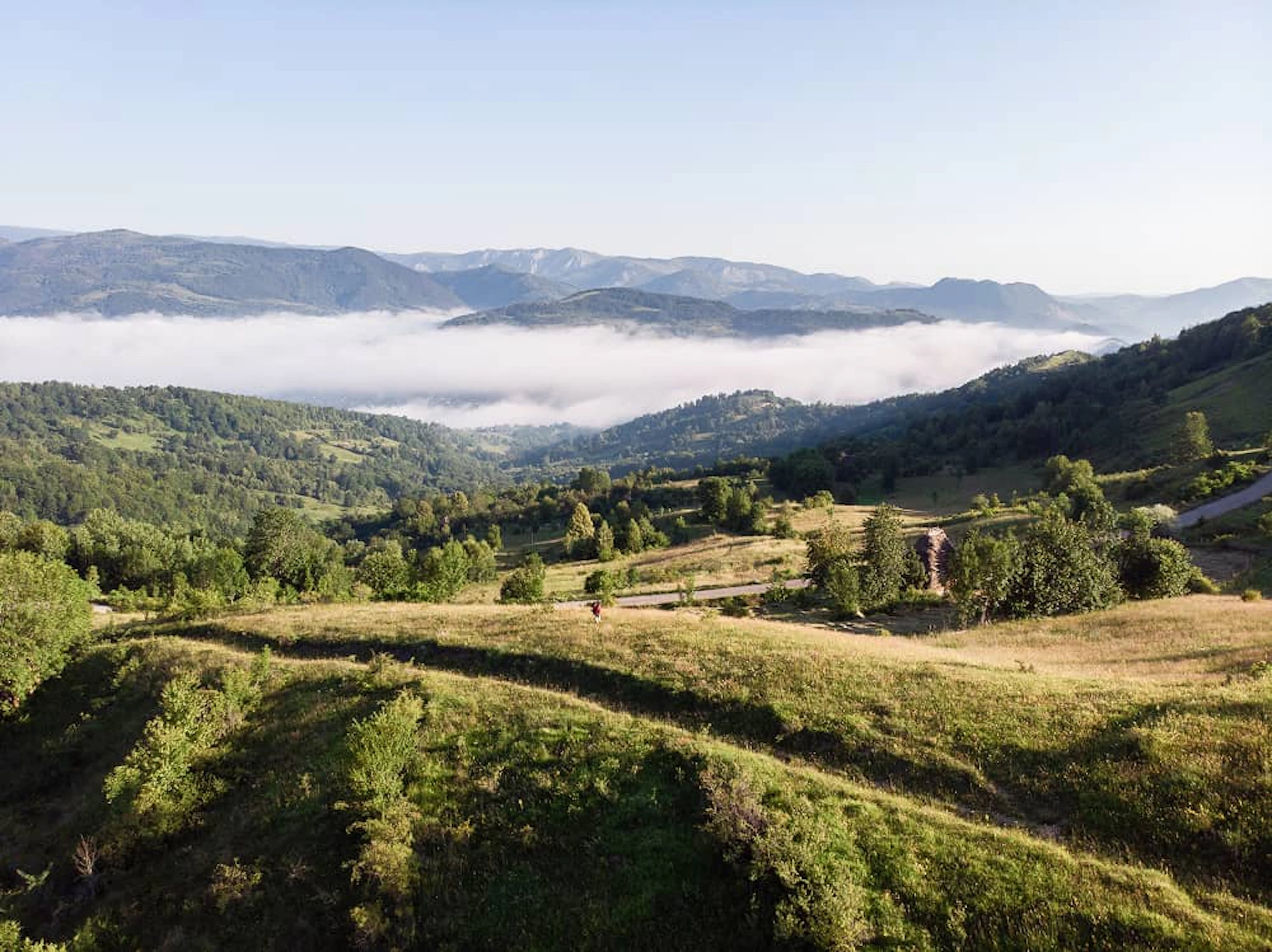 aerial shot amazing mountain landscape apuseni natural park transylvania romania 1