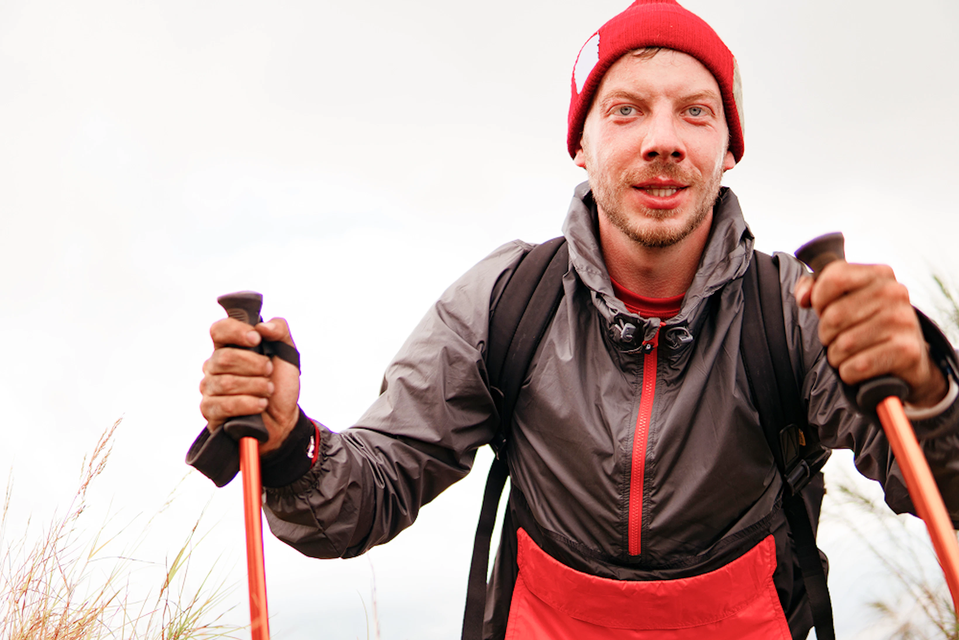 man walks trekking mountains bali 1