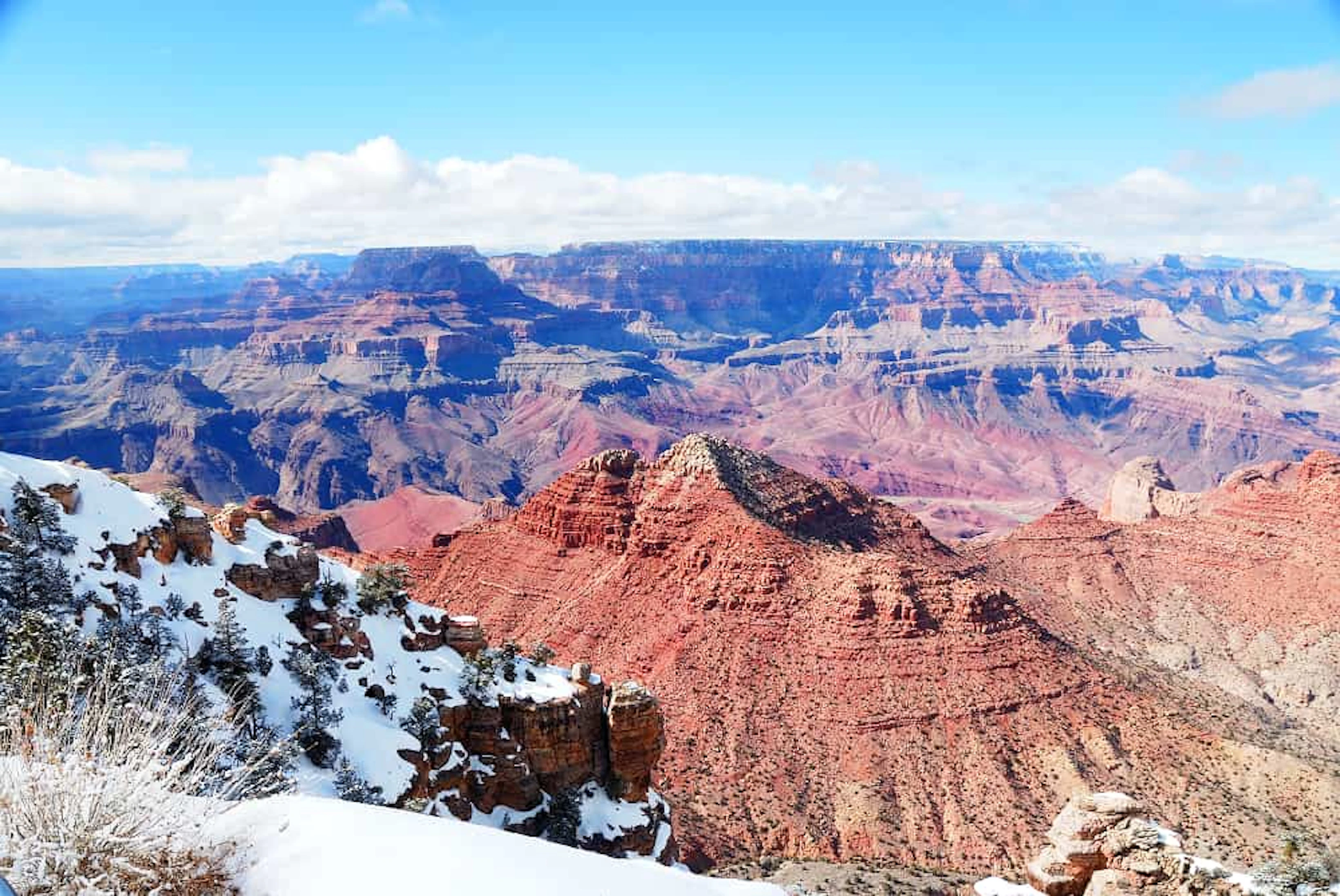 grand canyon panorama view winter with snow 1