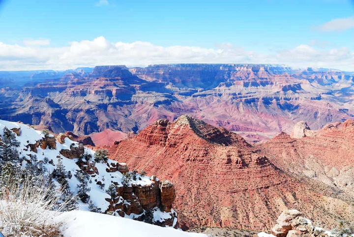 grand canyon panorama view winter with snow 1
