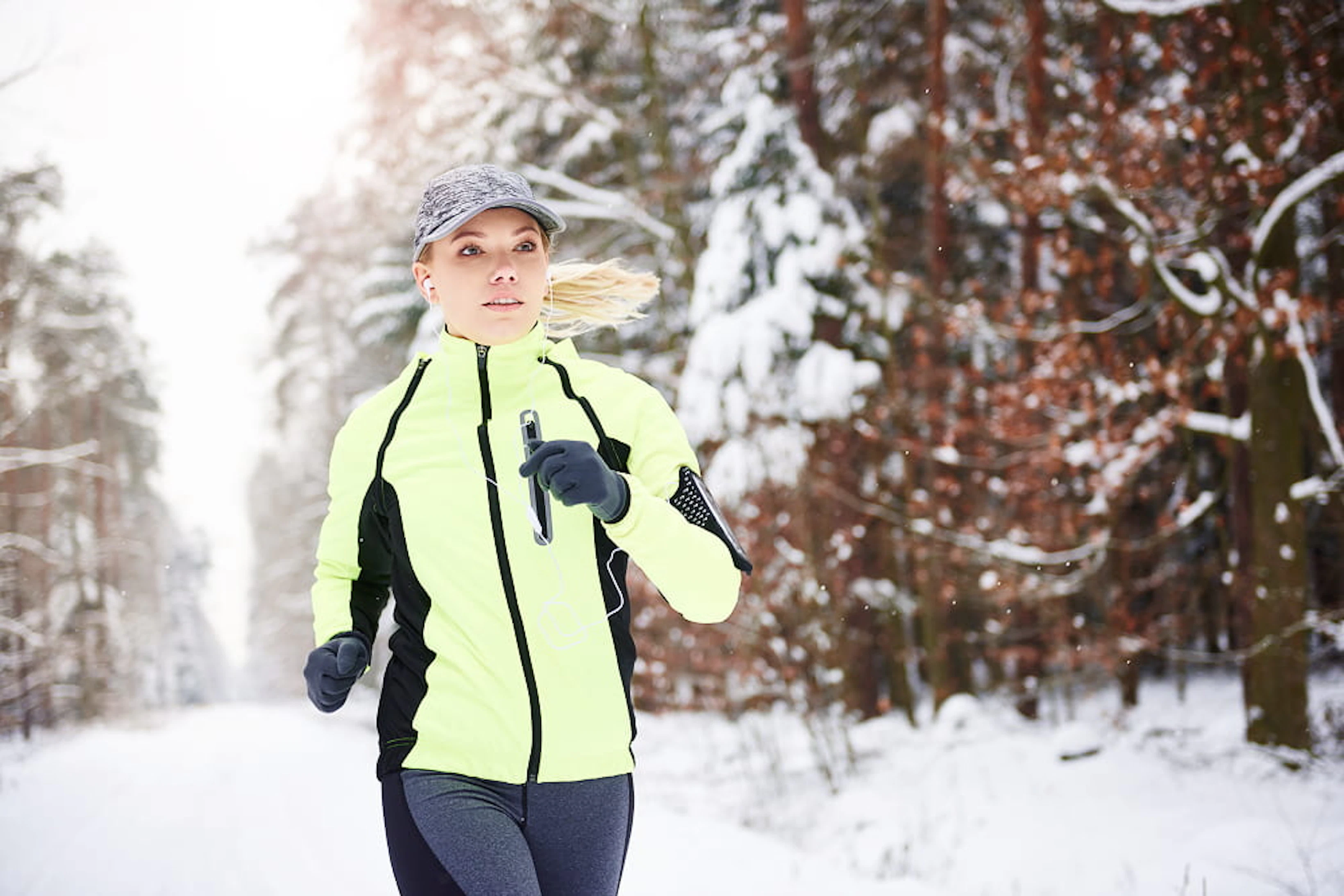 courir dans la neige