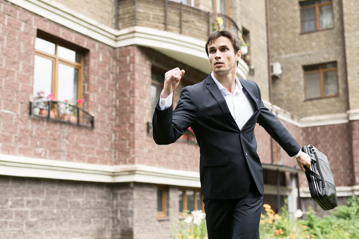 front view business man running 1