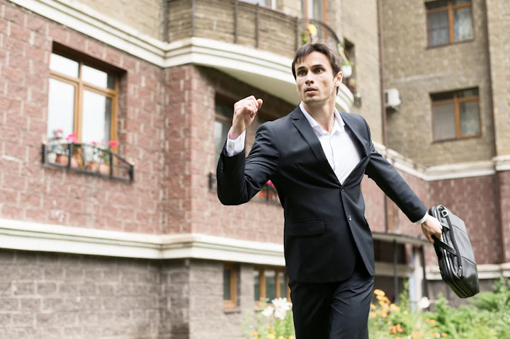 front view business man running 1