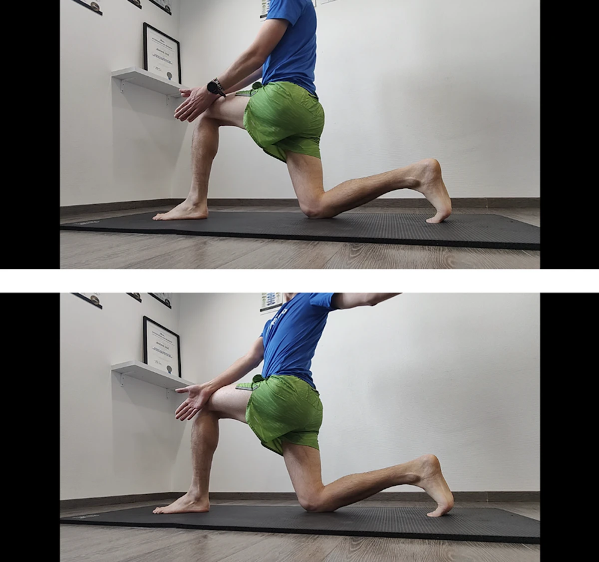 homme effectuant un exercice d'étirement en fente