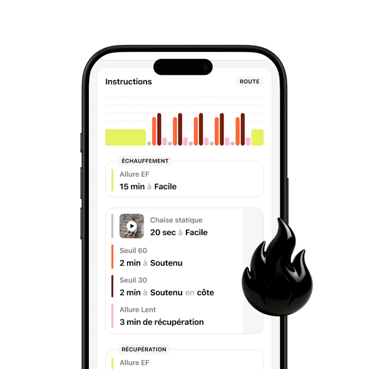 Écran séance pré-fatigue musculaire application Campus Coach