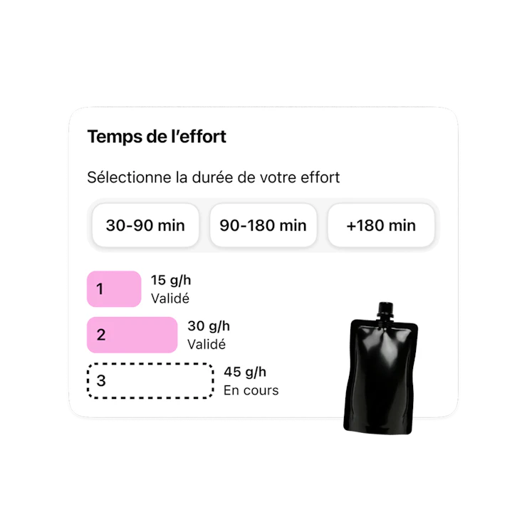 Écran paliers nutrition d'endurance application Campus Coach