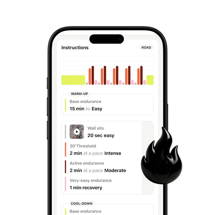 Campus Coach app: pre-workout muscle fatigue screen