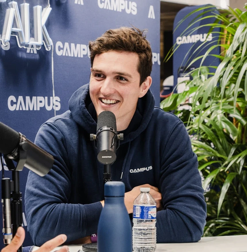 Trsitan Pawlak Ironuman au micro du podcast Campus Talk