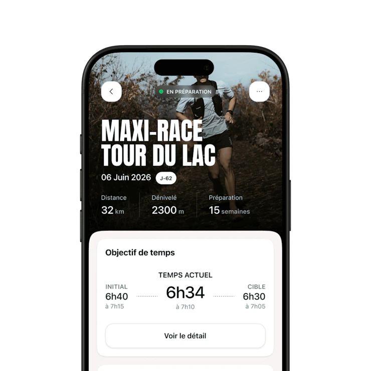 Écran course MaXi-Race du lac d'Annecy application Campus Coach